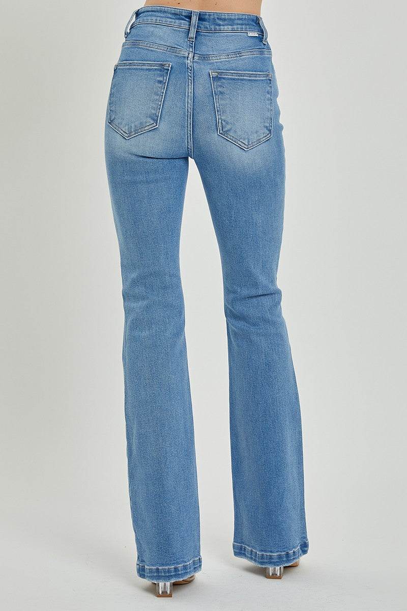 RISEN Full Size High Rise Button Fly Bootcut Jeans - Delanoir