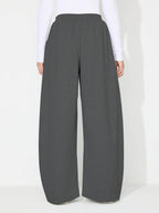 Elastic Waist Wide Leg Pants with Pockets - Delanoir