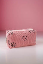 Zenana Smiley Face Corduroy Cosmetic Pouch - Delanoir