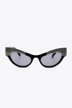 UV400 Rhinestone Trim Cat-Eye Sunglasses - Delanoir