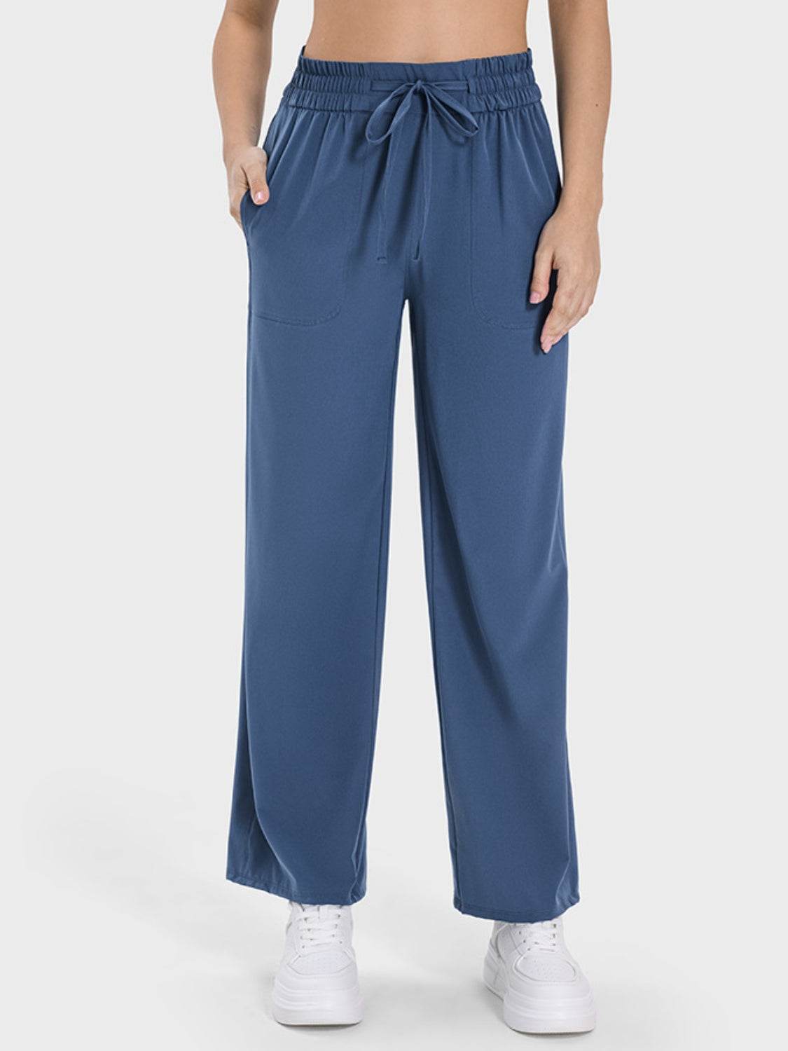 Millennia Drawstring Pocketed Active Pants - Delanoir