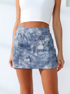 Quick-Dry Tie-Dye Wide Waistband Active Tennis Skirt - Delanoir
