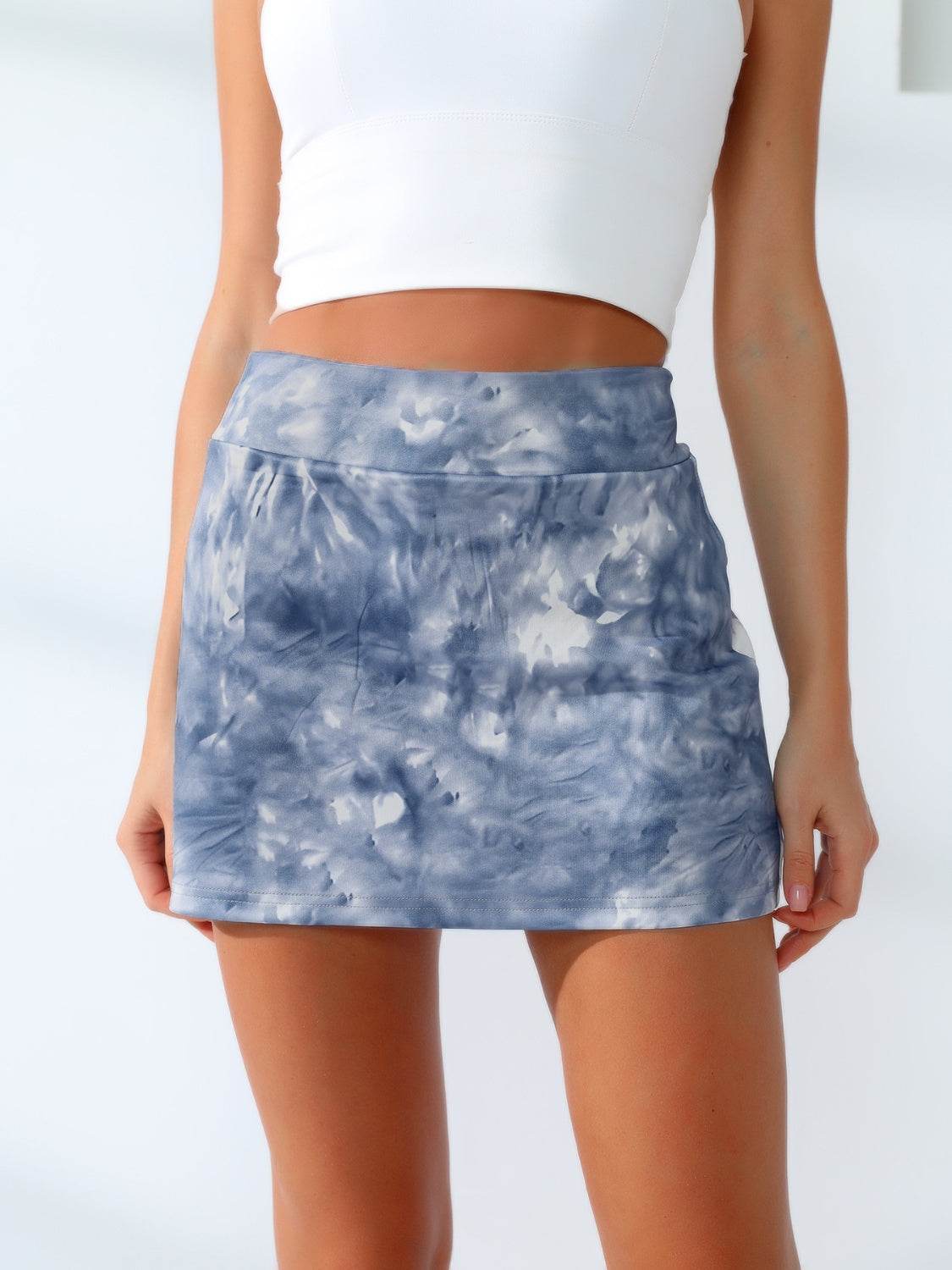 Quick-Dry Tie-Dye Wide Waistband Active Tennis Skirt - Delanoir
