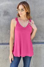 Basic Bae Full Size Lace Detail V-Neck Cutout Cami - Delanoir