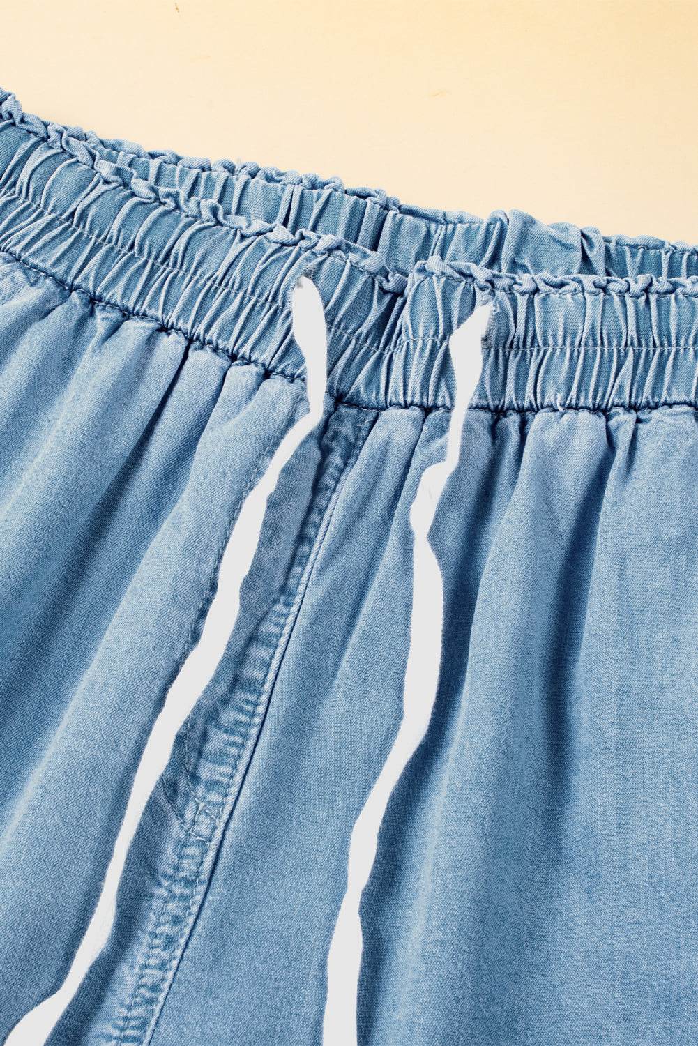 Drawstring Cargo Pocket Wide Leg Jeans - Delanoir