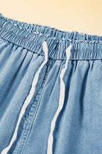 Drawstring Cargo Pocket Wide Leg Jeans - Delanoir