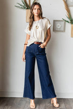 Mittoshop High Waist Wide Leg Jeans - Delanoir