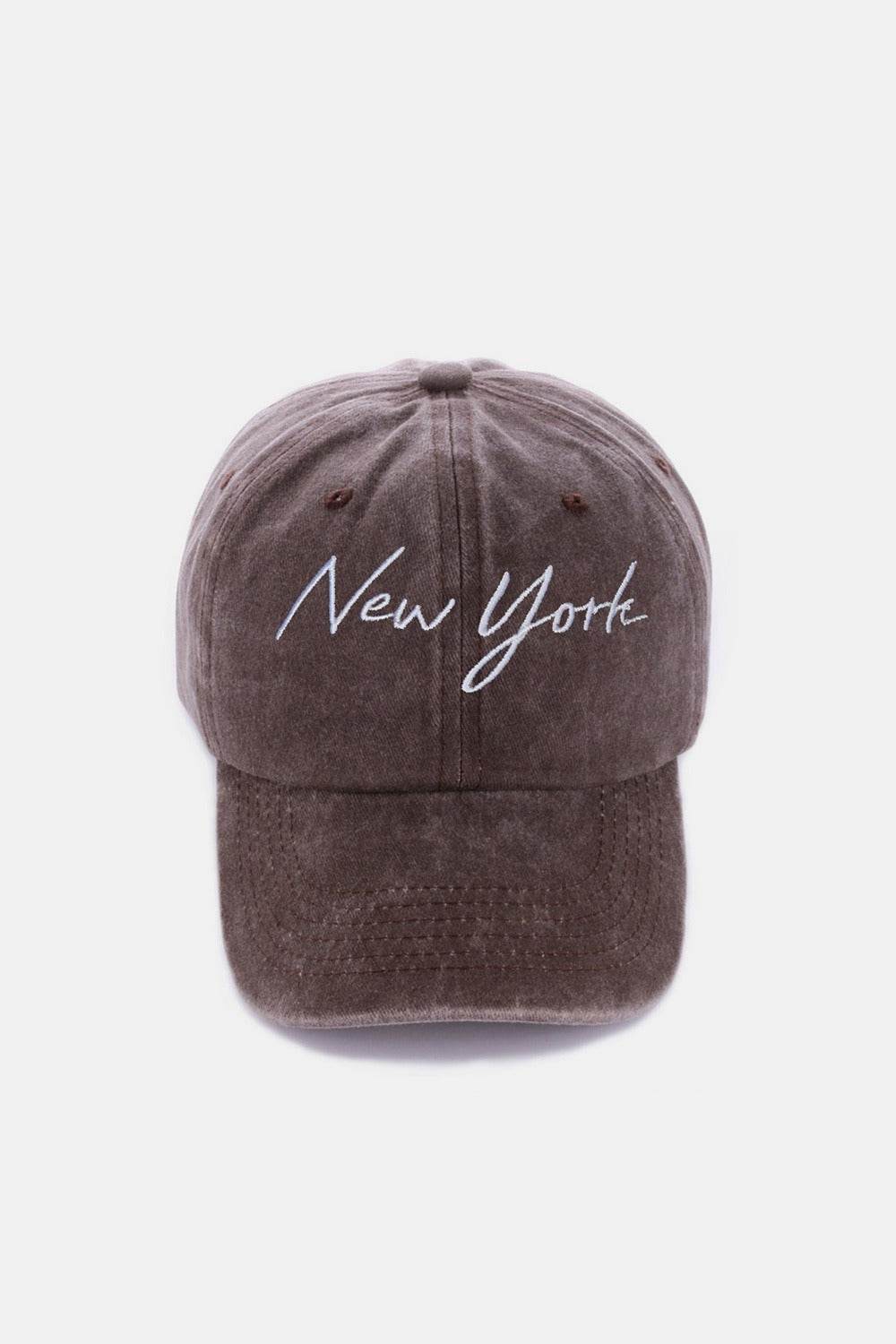 Zenana Washed Embroidered City Baseball Cap - Delanoir