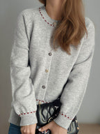 Button Down Long Sleeve Cardigan - Delanoir
