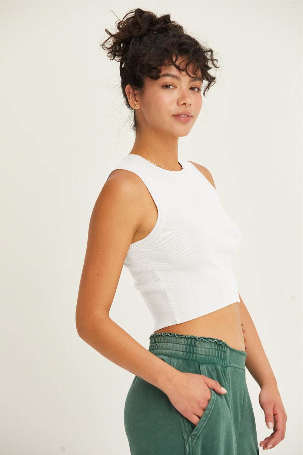 HYFVE Ribbed Knit Cropped Tank - Delanoir