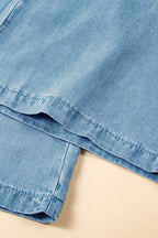 Drawstring Cargo Pocket Wide Leg Jeans - Delanoir