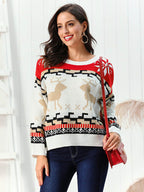Reindeer Round Neck Sweater - Delanoir