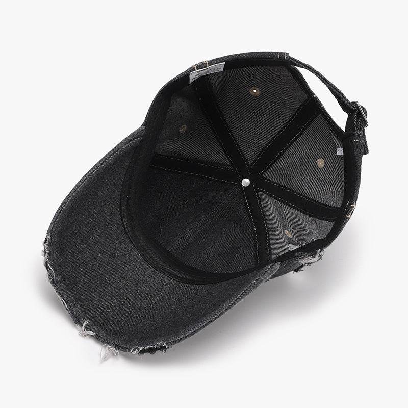 Distressed Adjustable Cotton Baseball Cap - Delanoir