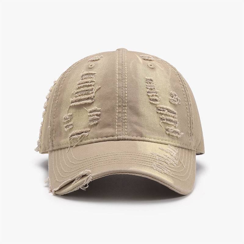 Distressed Adjustable Cotton Baseball Cap - Delanoir