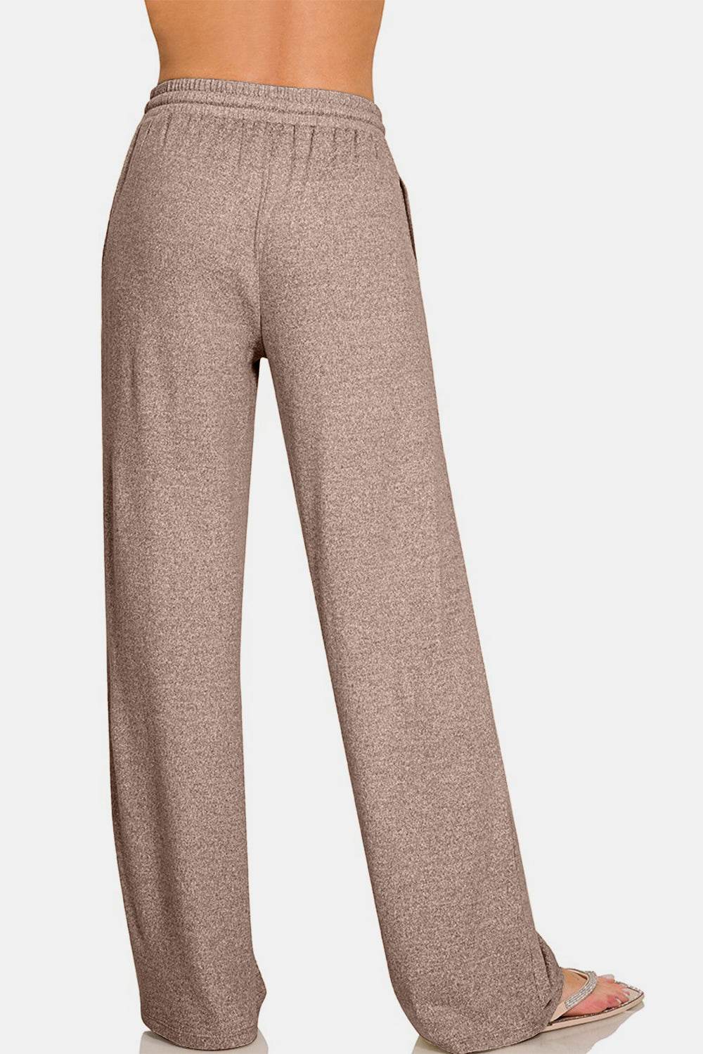 Zenana Drawstring Wide Leg Pants with Side Pockets - Delanoir