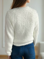 Cutout Knot Button Long Sleeve Cardigan - Delanoir