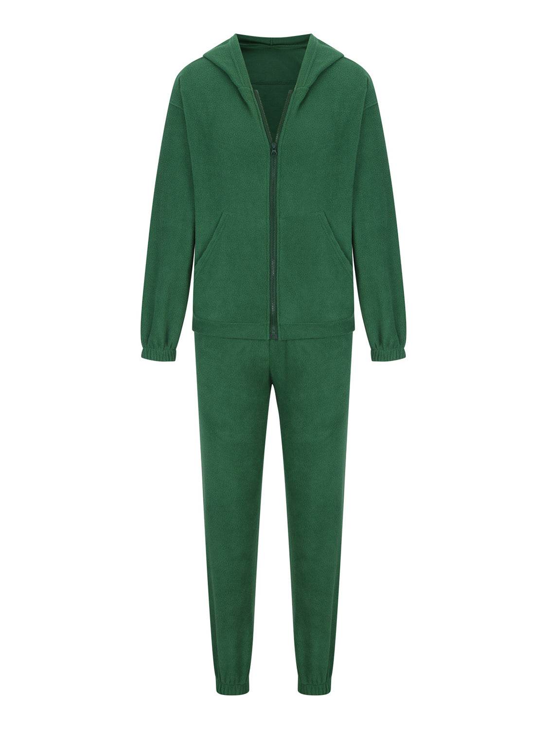 Zip Up Long Sleeve Hoodie and Joggers Set - Delanoir