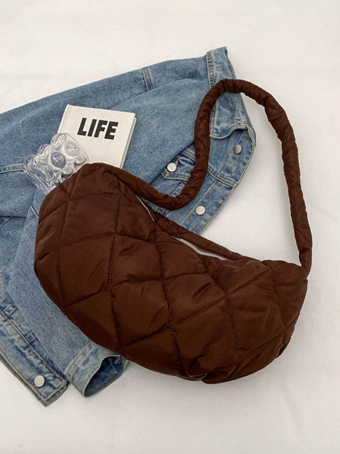Quilted Polyester Crossbody Bag - Delanoir