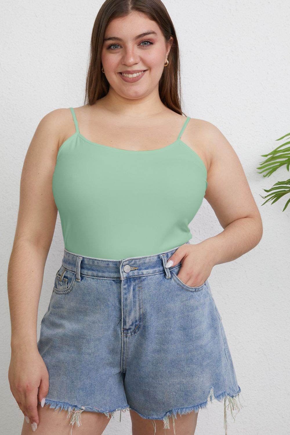 Basic Bae Full Size Round Neck Slim Cami - Delanoir