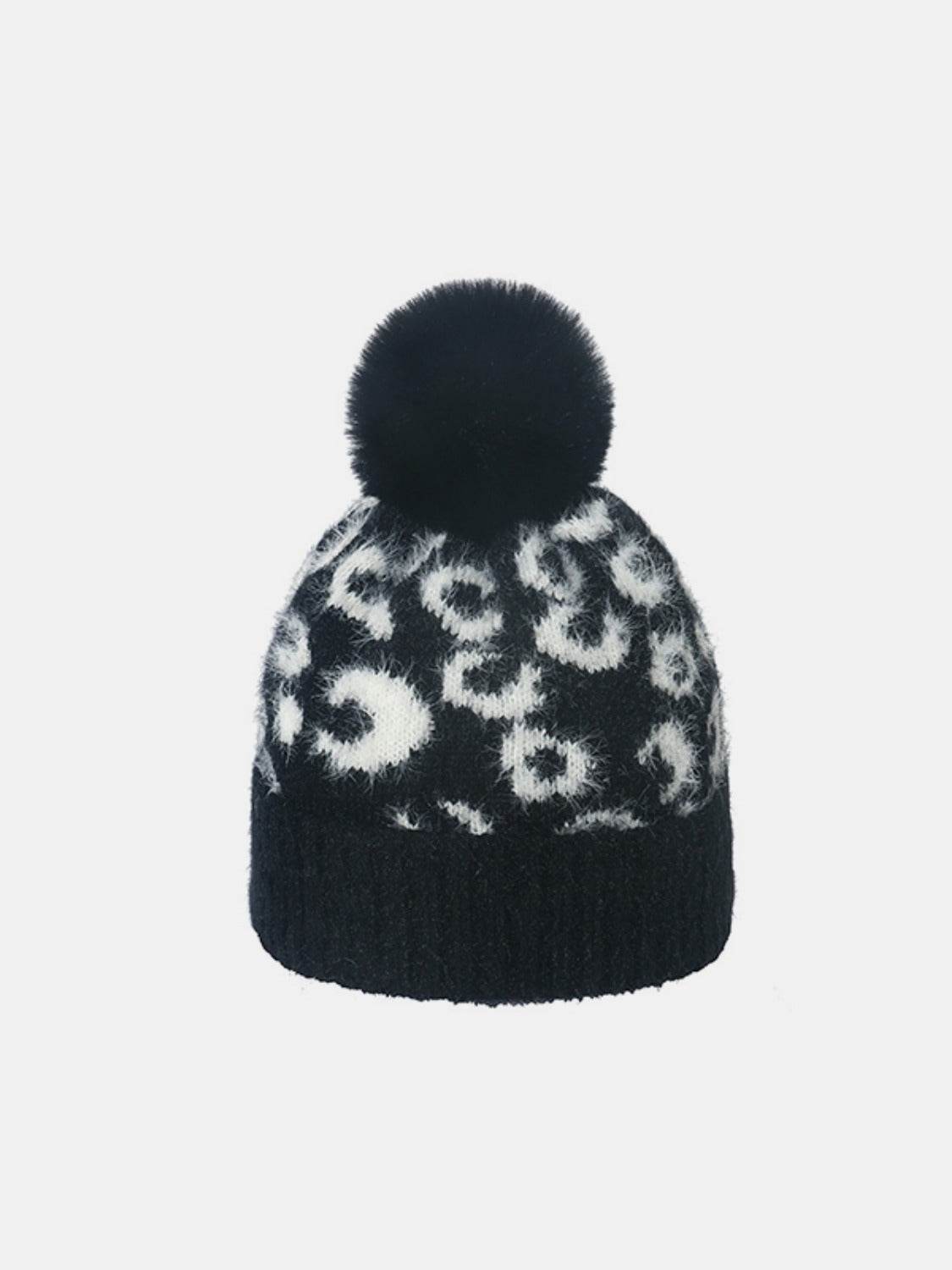 Leopard Hat with Pompom - Delanoir