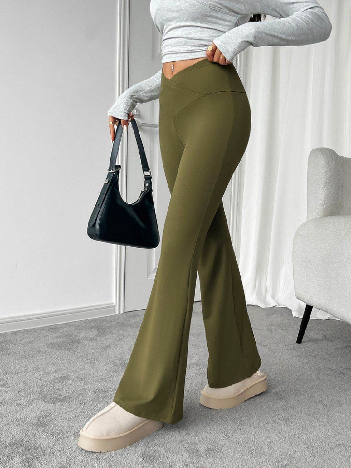 Devine Highly Stretchy Bootcut Pants - Delanoir
