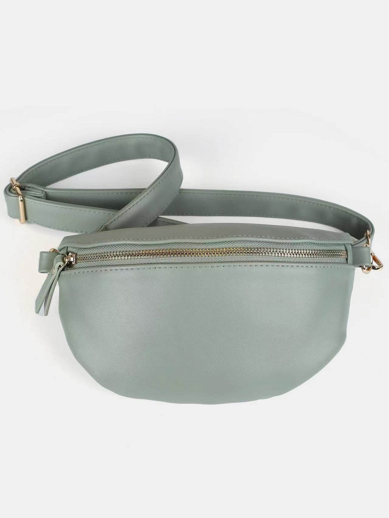 PU Leather Adjustable Strap Crossbody Bag - Delanoir