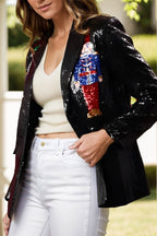 Sequin Nutcracker Long Sleeve Blazer - Delanoir