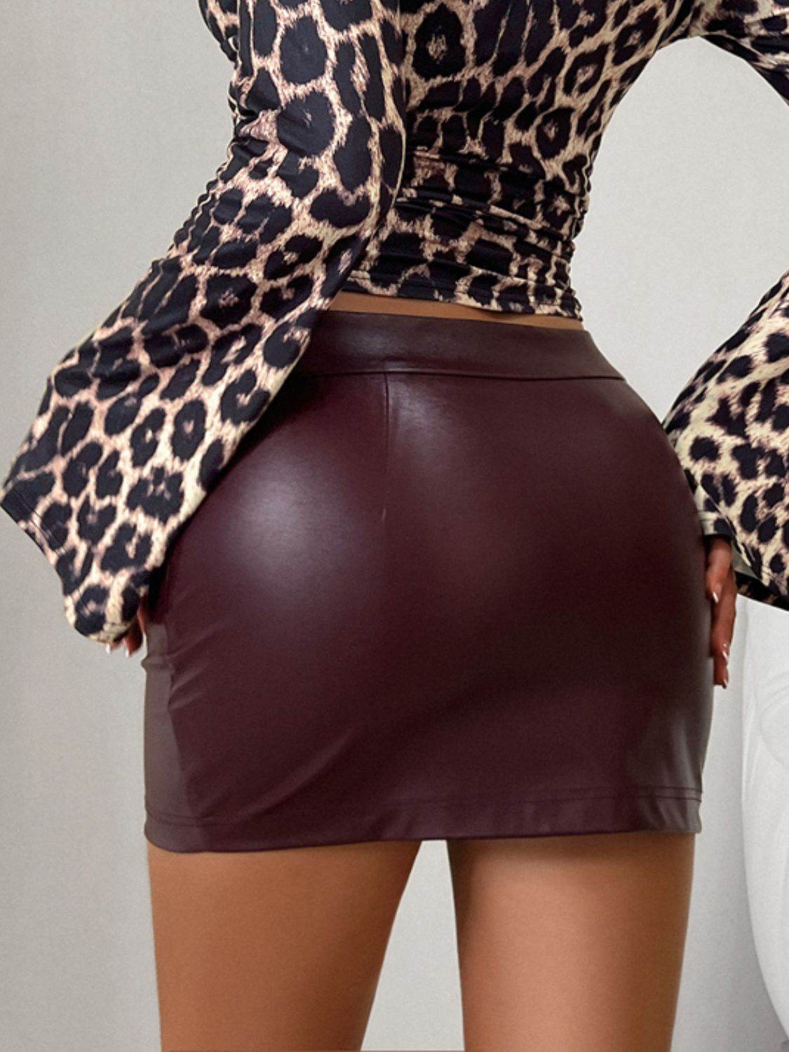 Devine PU Leather Mini Skirt - Delanoir