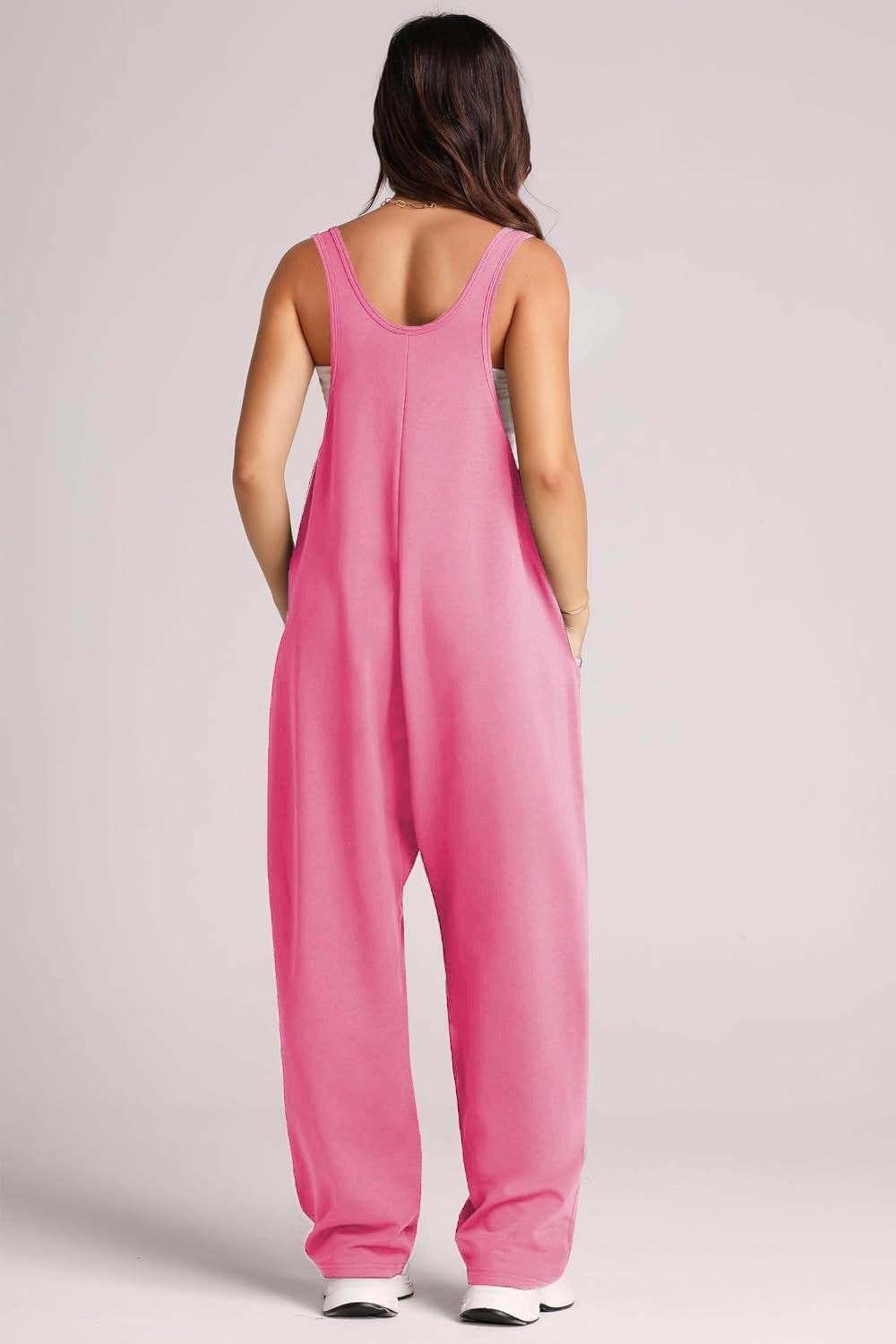 Lovelet Wide Strap Jumpsuit with Pockets - Delanoir
