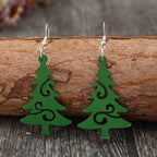 Christmas Tree Wooden Earrings - Delanoir