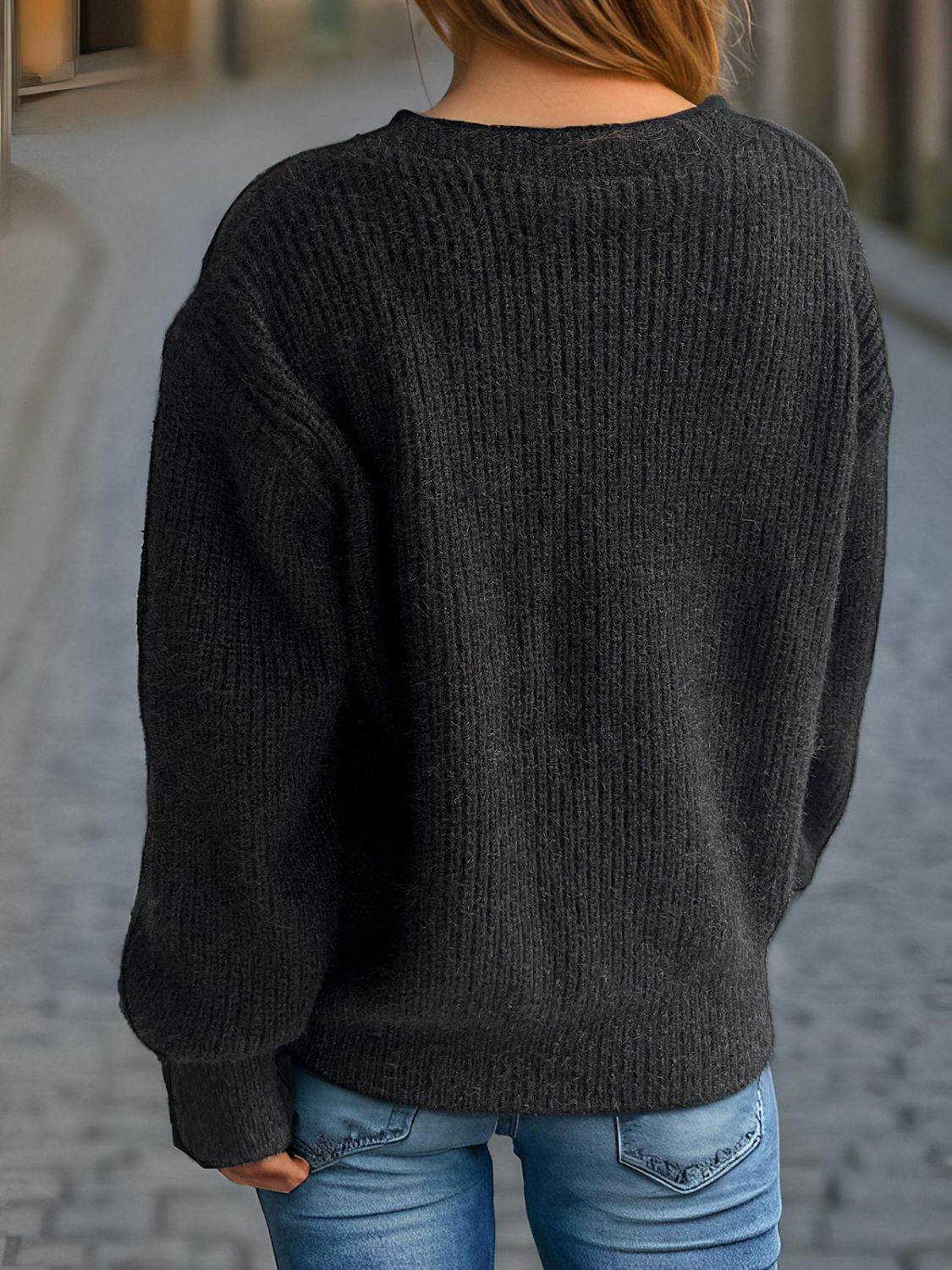 Button Down Long Sleeve Cardigan - Delanoir