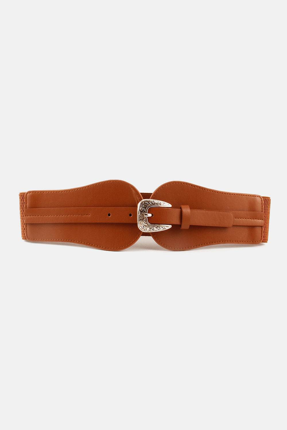 Wide Elastic Belt with Alloy Buckle - Delanoir
