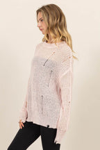 HYFVE Distressed Long Sleeve Knit Top - Delanoir