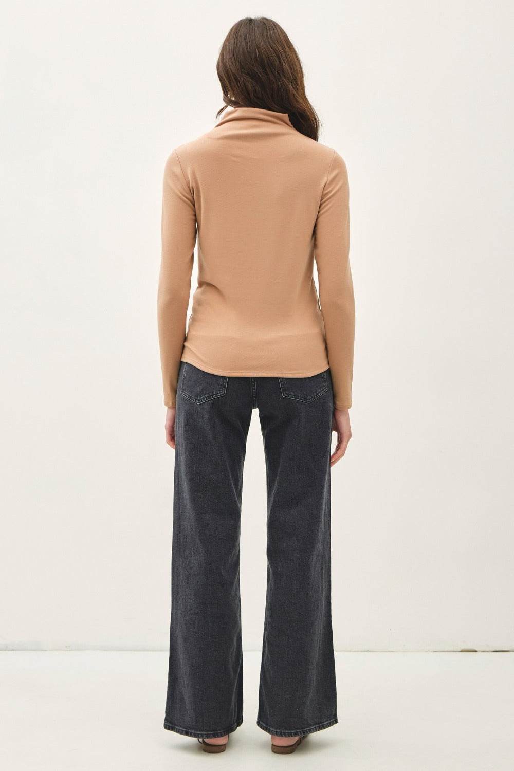 Be Cool Mock Neck Long Sleeve T-Shirt - Delanoir
