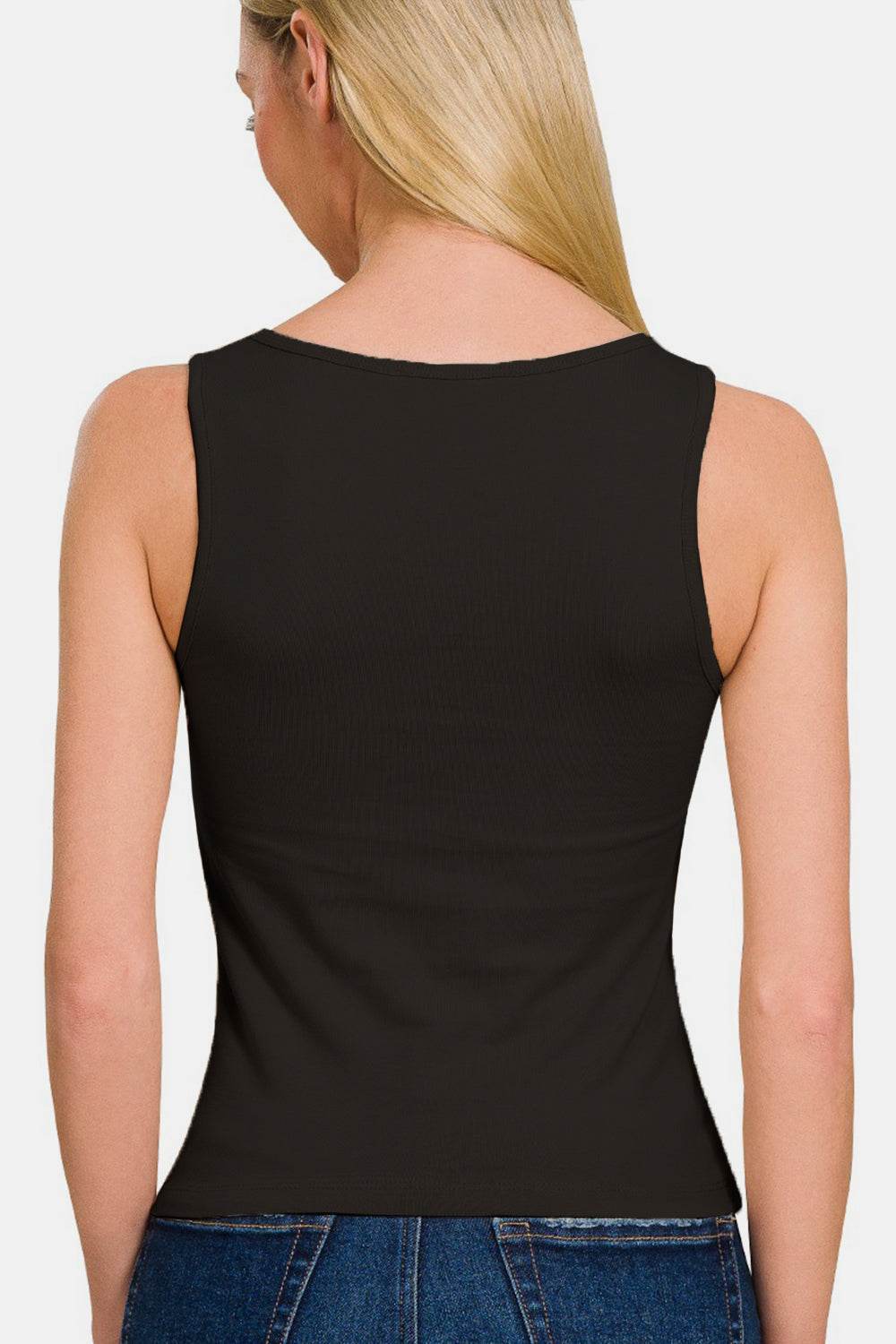 Zenana Square Neck Cropped Tank - Delanoir