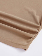 Round Neck Long Sleeve Top and Skirt Set - Delanoir