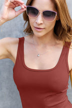 Basic Bae Full Size Square Neck Wide Strap Tank - Delanoir