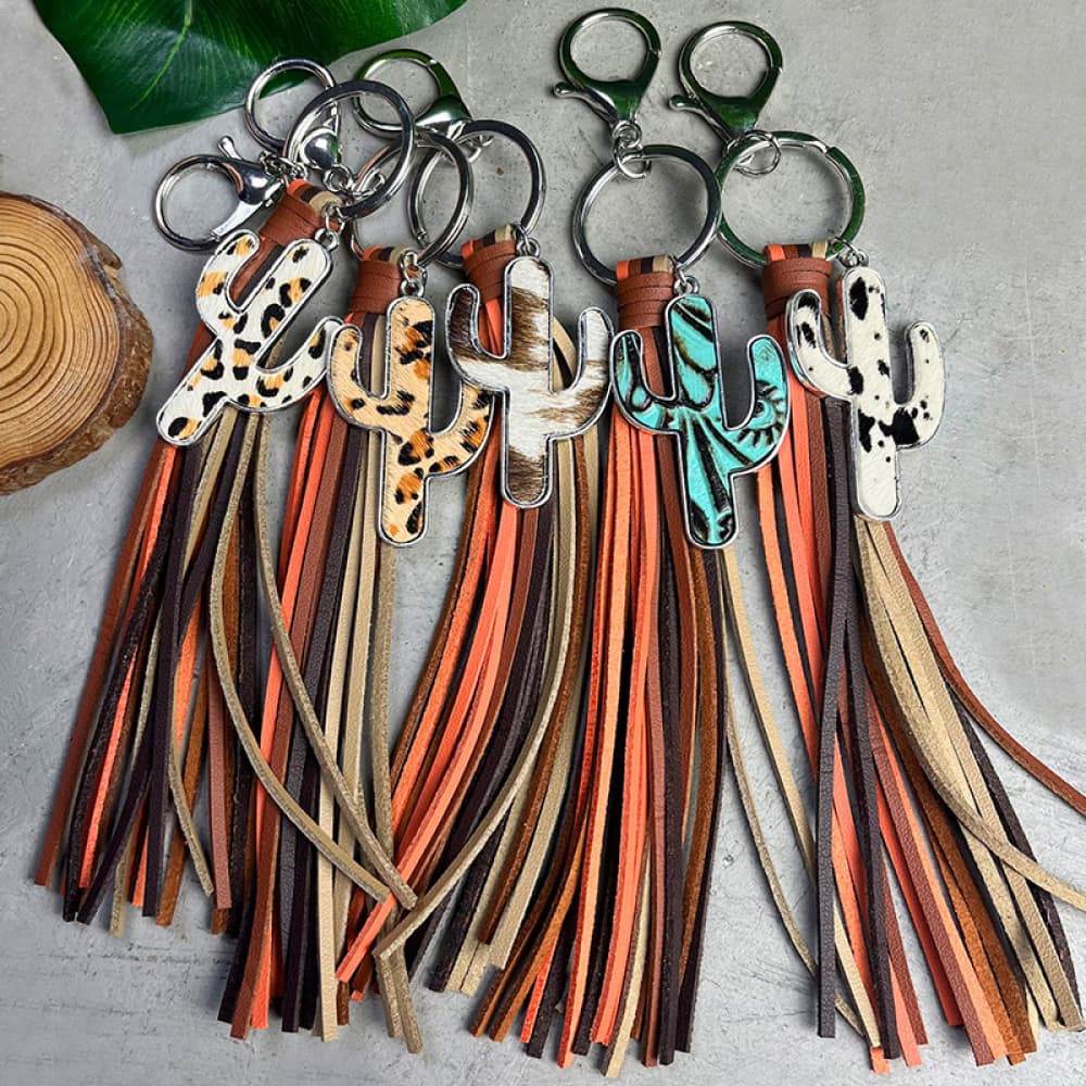 Cactus Keychain with Tassel - Delanoir