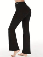 Bootcut High Rise Pants with Pockets - Delanoir
