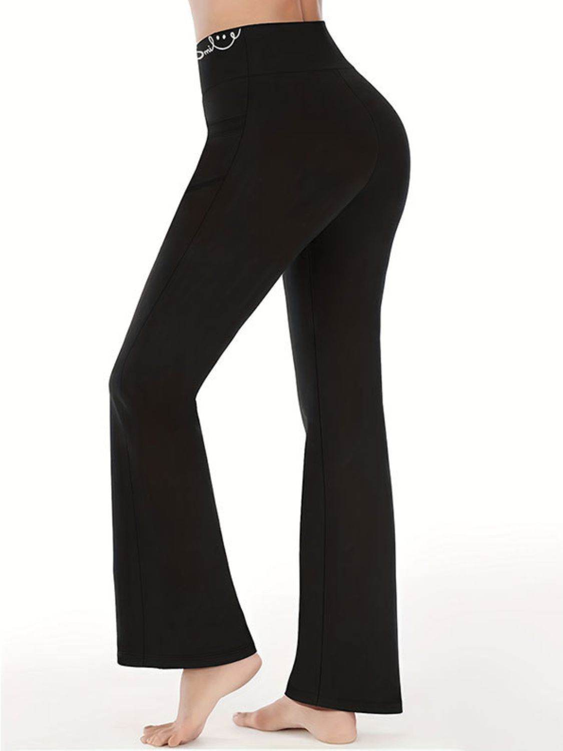 Bootcut High Rise Pants with Pockets - Delanoir