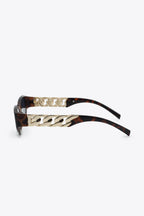 Chain Detail Temple Cat Eye Sunglasses - Delanoir