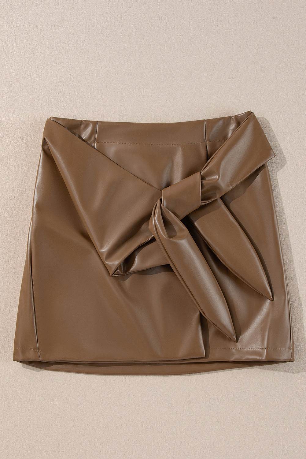 Bowknot Elastic Waist Mini Skirt - Delanoir
