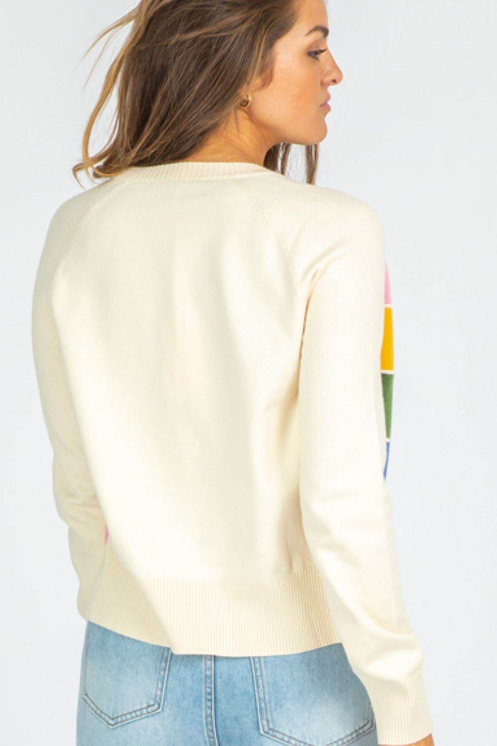 Contrast Button Down Long Sleeve Cardigan - Delanoir