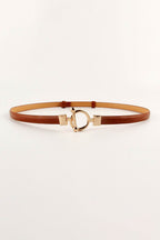 Toggle Buckle Skinny PU Belt - Delanoir