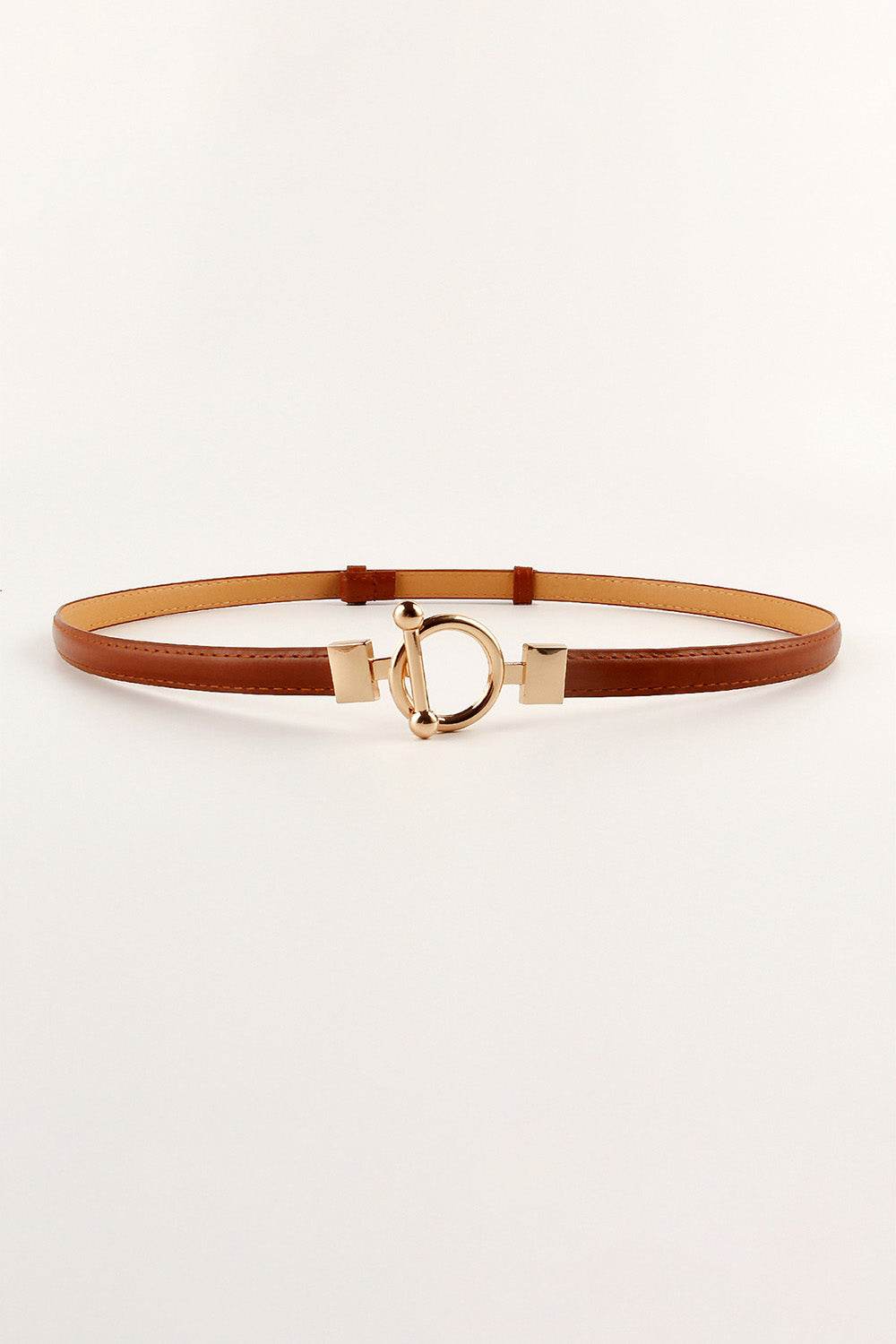 Toggle Buckle Skinny PU Belt - Delanoir