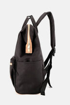 Himawari Contrast Waterproof Canvas Backpack Bag with Side Pockets - Delanoir