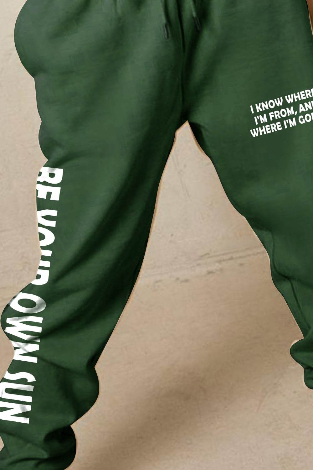 Simply Love Full Size BE YOUR OWN SUN Graphic Sweatpants - Delanoir