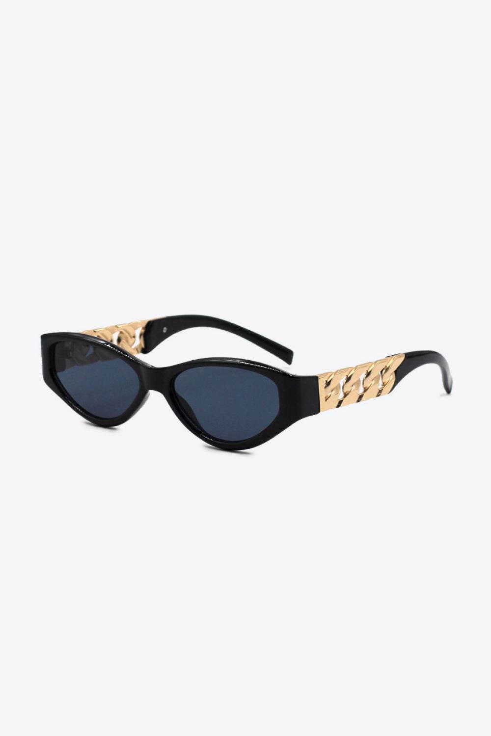 Chain Detail Temple Cat Eye Sunglasses - Delanoir