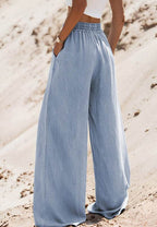 Drawstring Wide Leg Jeans - Delanoir
