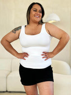 Basic Bae Full Size Square Neck Wide Strap Tank - Delanoir
